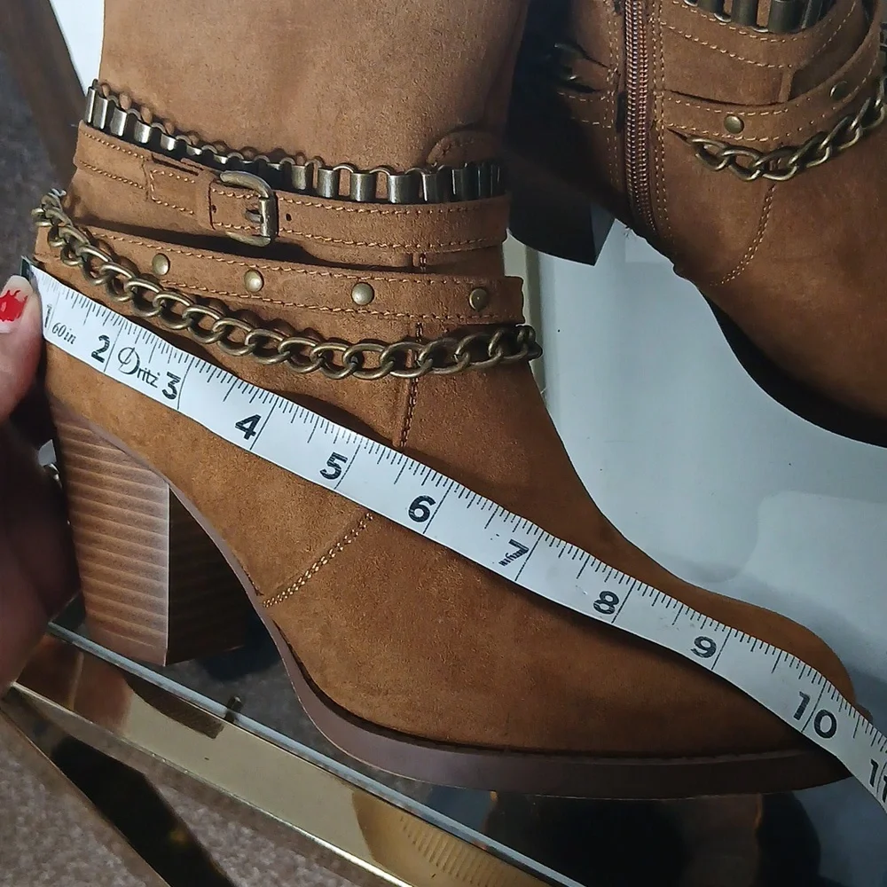 JustFab Kualeah Chain Strap Ankle Boots Size 9 - Picture 12 of 15